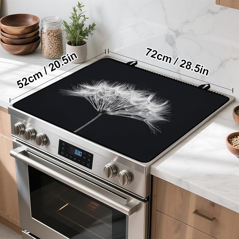 BVBOX Dandelion Stove Top Cover Retro Flower Gas Stove Top Cover for Home Decoration Kitchen Pad Non-Stick Washable Cooktop Covers Countertop Protector Keep Stove Clean 28"x20" - Image 4